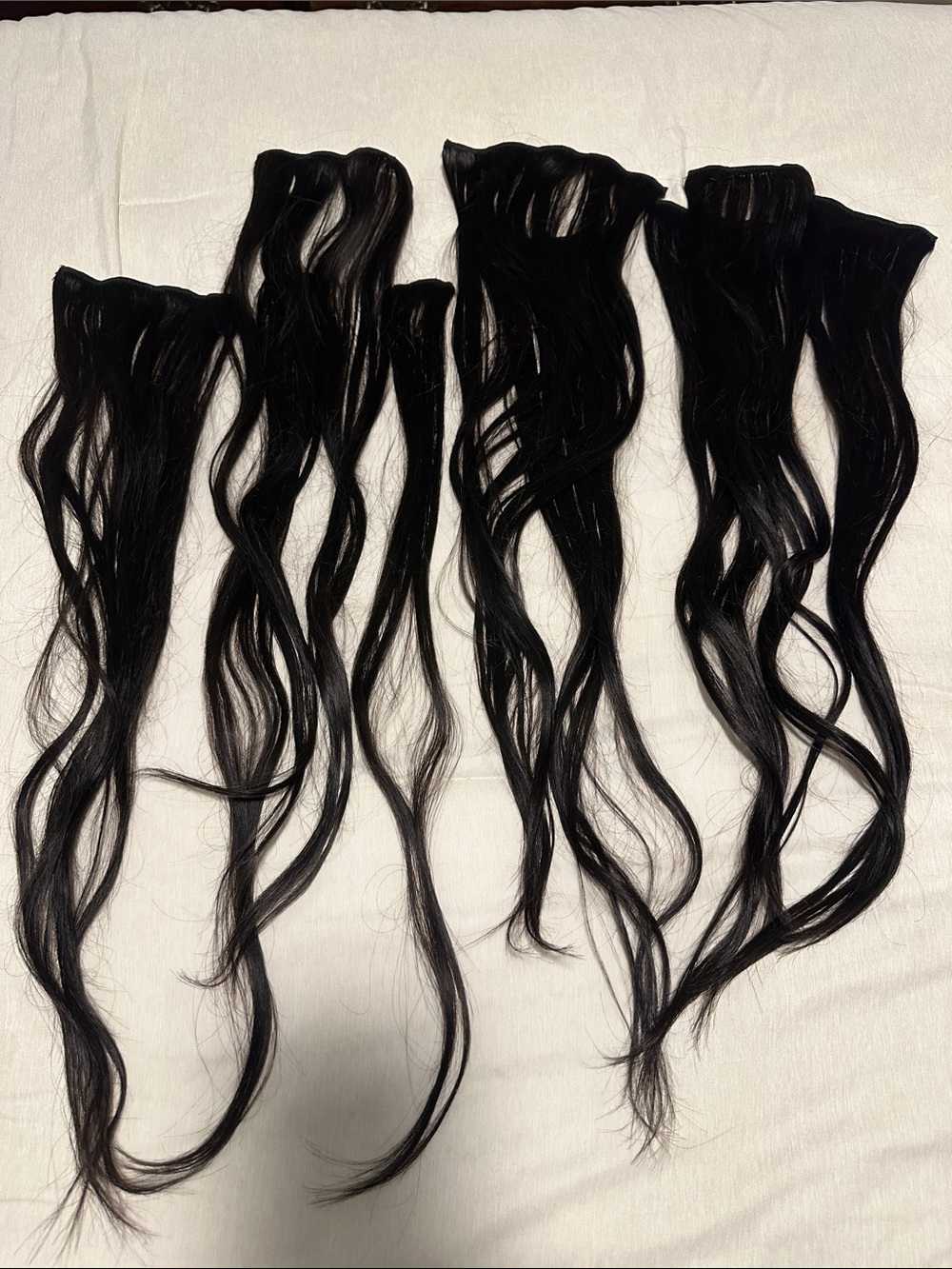 Black Clip-In Hair Extensions Real Human Hair 9 pcs 24inch 150g